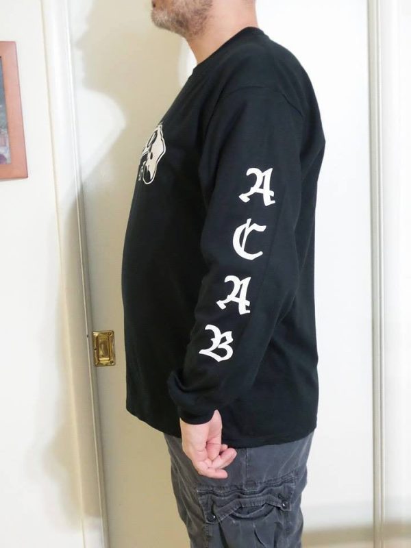 ACAB Long Sleeve T-shirt With Sleeve Logos | Blasted Rat For Sale