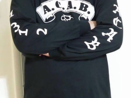 ACAB Long Sleeve T-shirt With Sleeve Logos | Blasted Rat For Sale