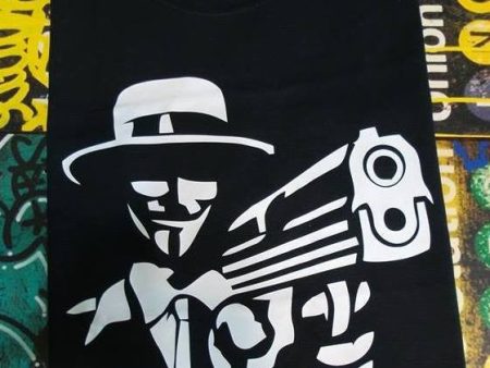 Anonymous Gangster with Gun T-shirt | Blasted Rat Online Sale