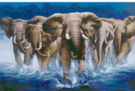 Elephant Stampede - Full Drill Diamond Painting - Specially ordered for you. Delivery is approximately 4 - 6 weeks. Hot on Sale