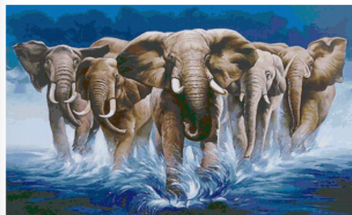 Elephant Stampede - Full Drill Diamond Painting - Specially ordered for you. Delivery is approximately 4 - 6 weeks. Hot on Sale