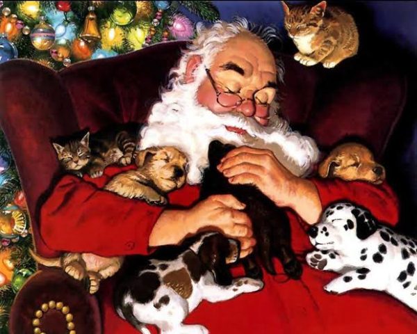 Santa Puppies- Full Drill Diamond Painting - Specially ordered for you. Delivery is approximately 4 - 6 weeks. For Sale